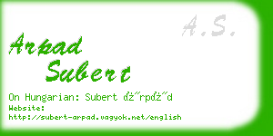 arpad subert business card